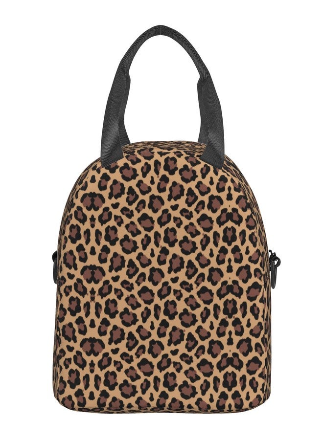 ARESD Leopard Print Lunch Bag, Reusable Leopard Cheetah Lunch Box for Boys Girls, Insulated Cooler Bag Lunch Tote Bag with Shoulder Strap for School Office Picnic Travel - Image 3